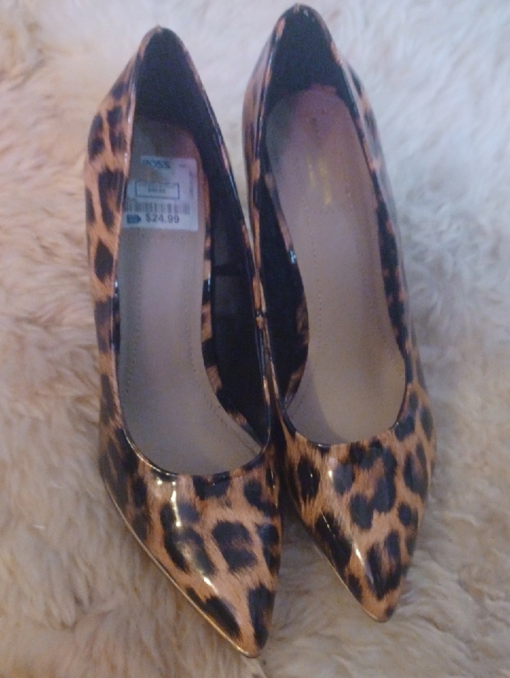 Marc New York Leopard Shiny Patent Pointed-Toe Pumps 9.5 Comfort!!!